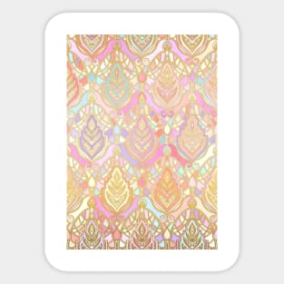 Rosy Opalescent Art Deco Pattern Sticker